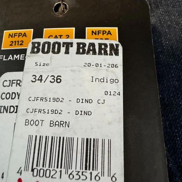 NEW Cody James FR Men's Millikin Dark Slim Boot Work Jeans 34X36 Landman Cowboy